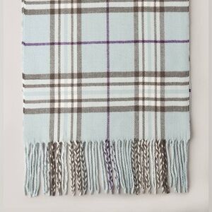 Icy Blue Tartan Muffler Scarf